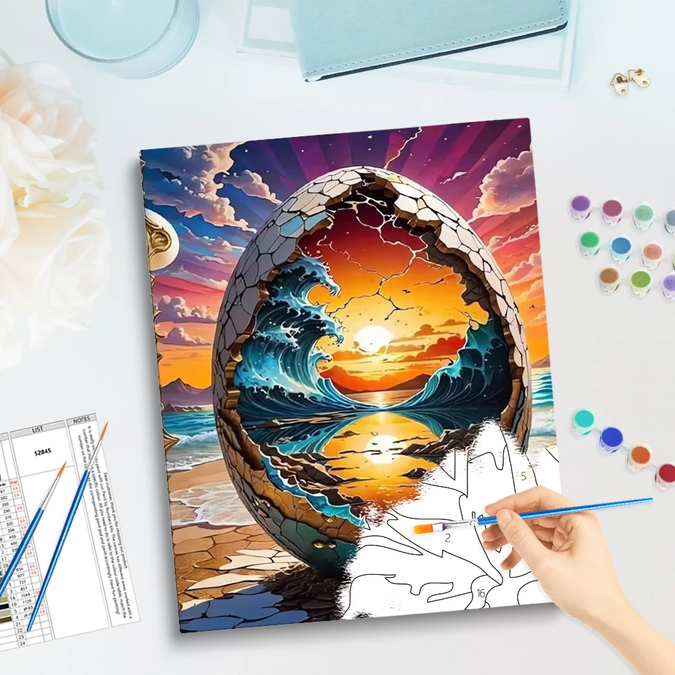 GATYZTORY Painting By Numbers Frame Original Gifts hobby Picture Drawing Landscape Hotel Decoration Art Stuff Paint Pictures Set 2