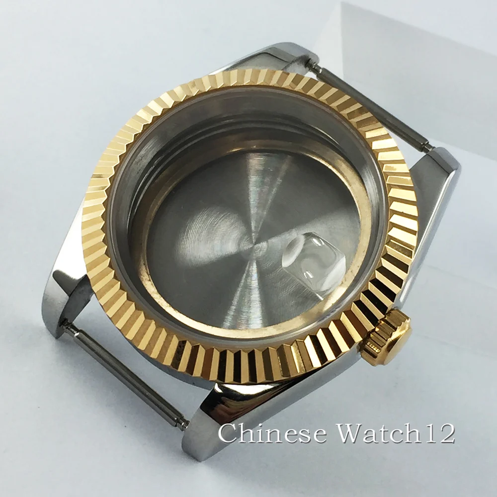 

36mm/40mm Sapphire Glass Men Watch Case Fit NH35 NH36 ETA 2836 Miyota 8215 821A Mingzhu DG 2813/3804 Movement gold case