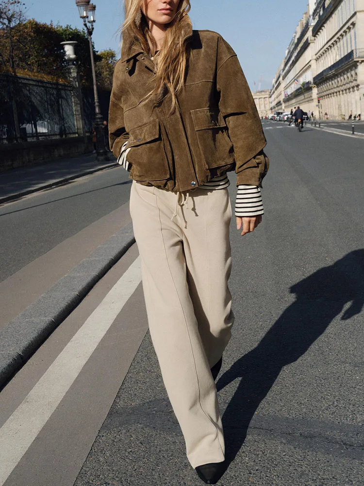 Women's Faionable Sweet Versatile Soft Wide Leg Pants Autumn New Arrival High Waist Casual Trousers for Ladies