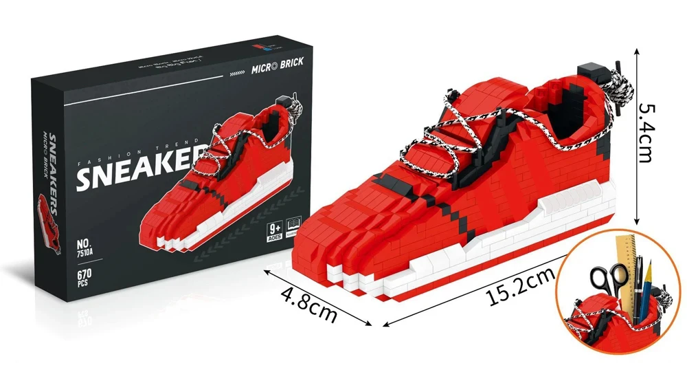 Neue DIY Sport Basketball Schuhe Bausteine Anime Turnschuhe Jungen Mädchen Spielzeug Auktion Modell Montage Block Ziegel Kinder Spielzeug Geschenke – Detail 4