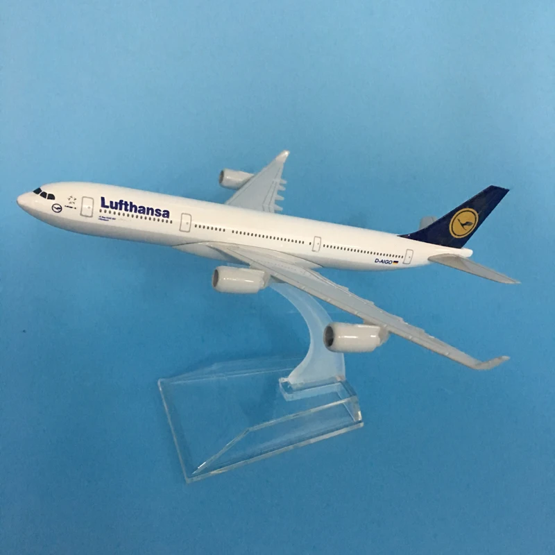 JASON TUTU Lufthansa Airbus A340 Aircraft Model 1/400 Scale Diecast Metal 16CM Miniature Authentic Collectible Gift