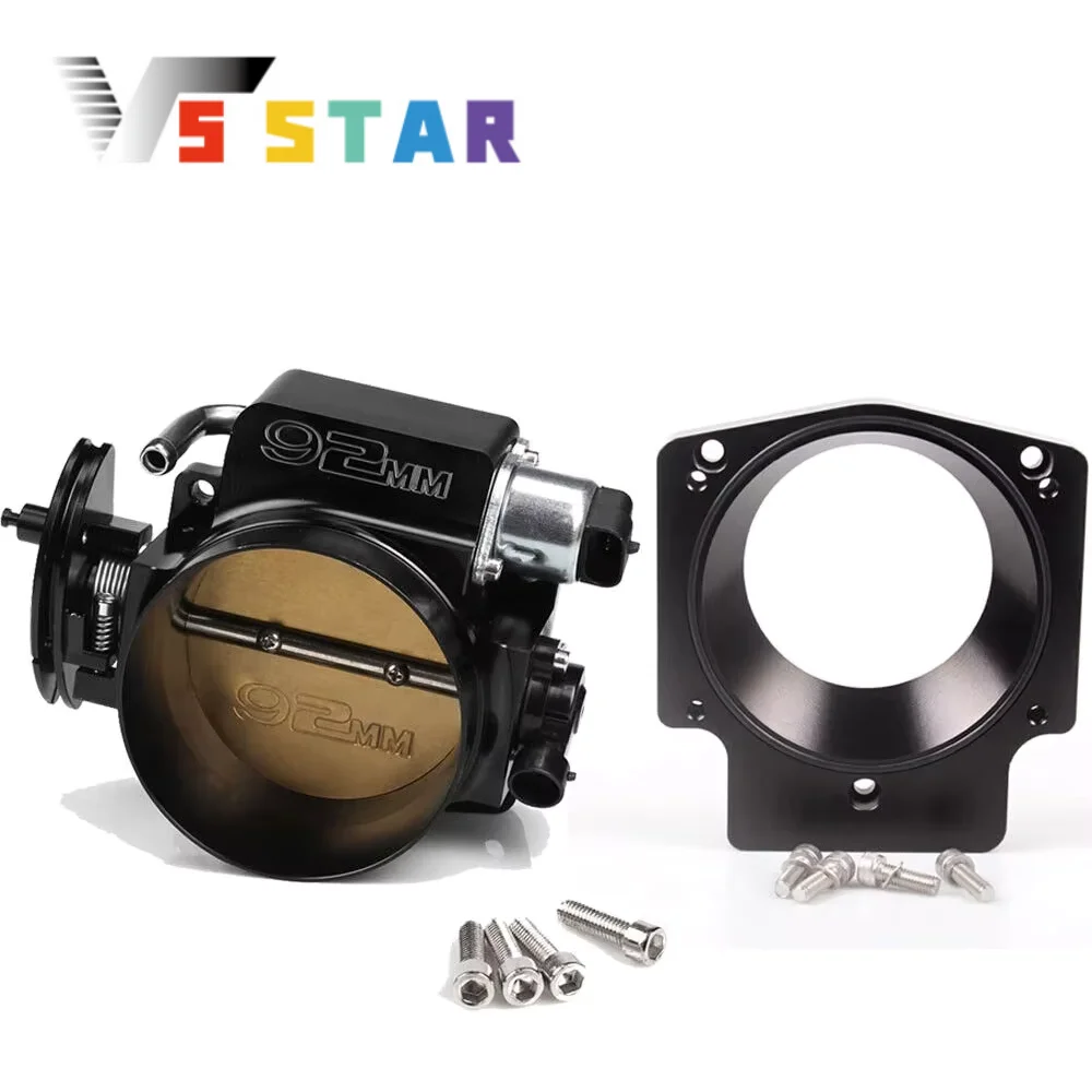 

551513 Высококачественный алюминиевый корпус дроссельной заслонки с ЧПУ 92 мм + адаптер TPS IAC для Chevy GM Gen III LSX LS LS1 LS2 LS7 черный, серебристый