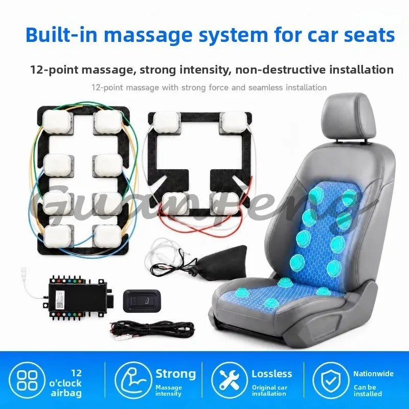 Pneumatic Car Seat Massage Modification System | Strong Air Massage with 8-12 Hours Timing Function Auto Seat Upgrade Kit