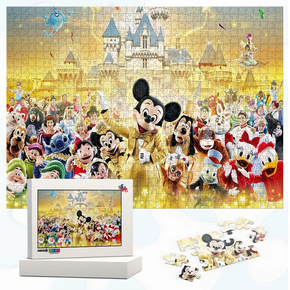 

Disney Characters Jigsaw Puzzles Majestic Castle Educational Toys Fantastic Photo of Disney Characters DIY Large Puzzle Toy Gift