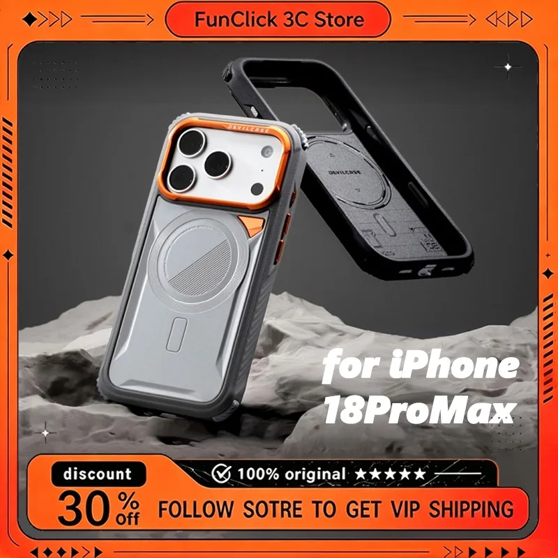 DEVILCASE Magnetic Case For iPhone 18 Pro / ProMax Shockproof Heat Dissipation Armor Cover With Premium Aluminum Frame
