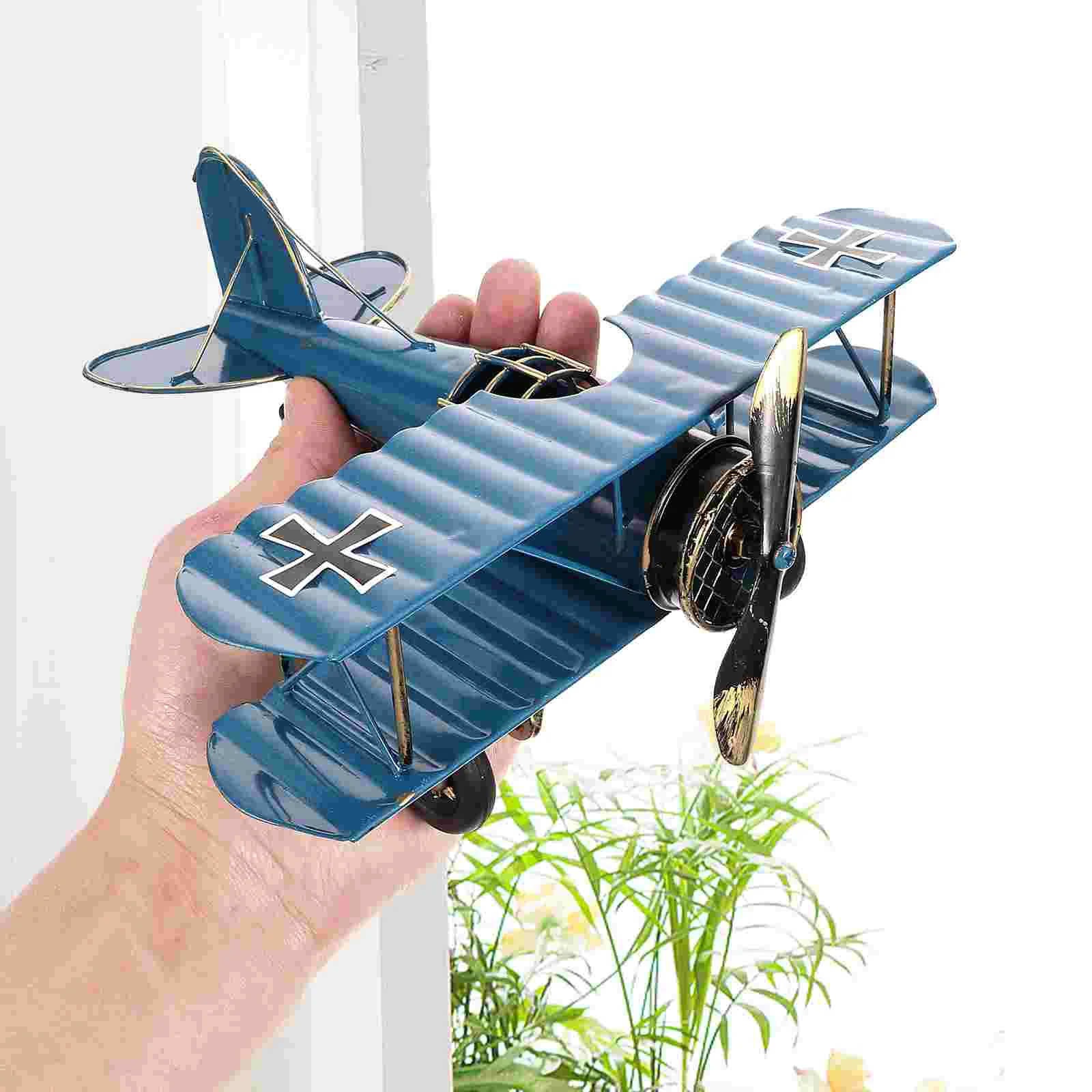 Retro Plane Decor Vintage Handicraft Airplane Model Home Iron Metal Household Aircraft Models