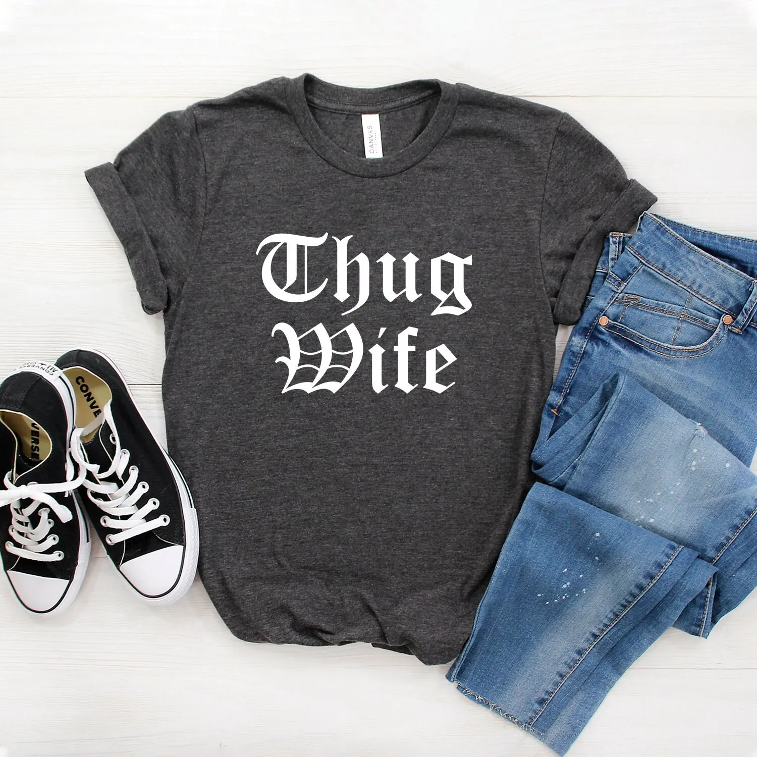 

Thug Wife T Shirt For Wifey Lifey Life Motherhood Mom Softstyle
