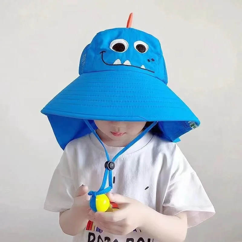 Cappello da pescatore estivo per bambini 360 ° protezione UV a tesa larga ragazzi ragazze berretto bambini Panama Outdoor Beach cappelli da sole