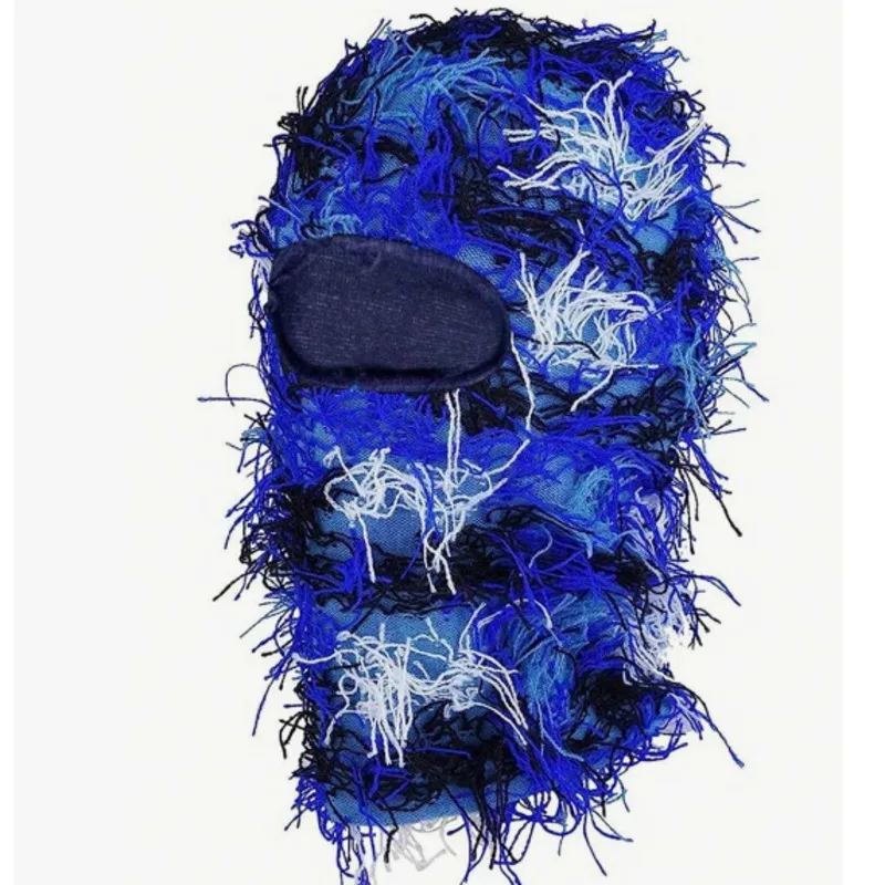 New Knitted Warm Face Mask Head Set Personality Camouflage Jacquard Single Hole Bag Hair Hat Ski Windbreaker