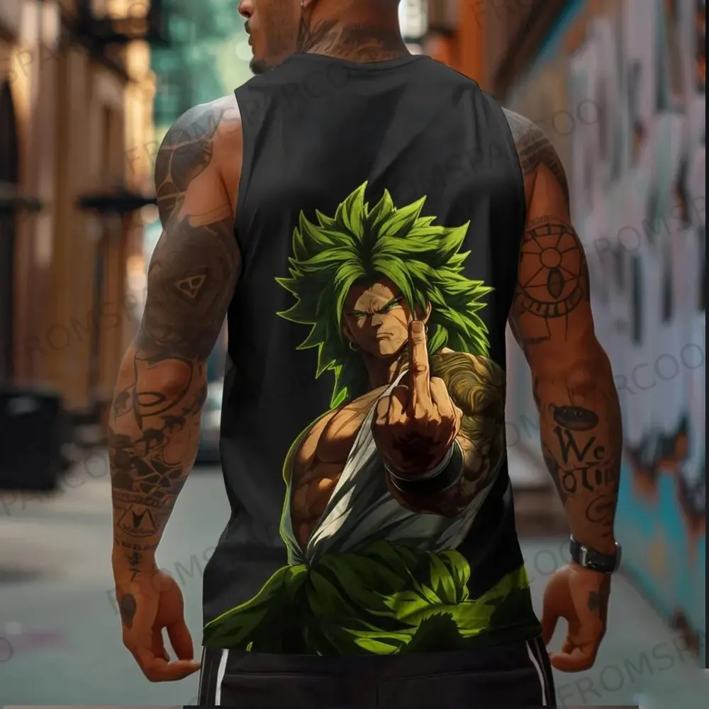 เสื้อกล้ามดราก้อนบอล โกคู ฟิตเนส สำหรับทุกเพศ ผ้าฝ้าย แขนกุด ใส่เล่นกีฬา วิ่ง บาสเก็ตบอล ทรงหลวม ไซส์ใหญ่ เสื้อกีฬาลำลอง