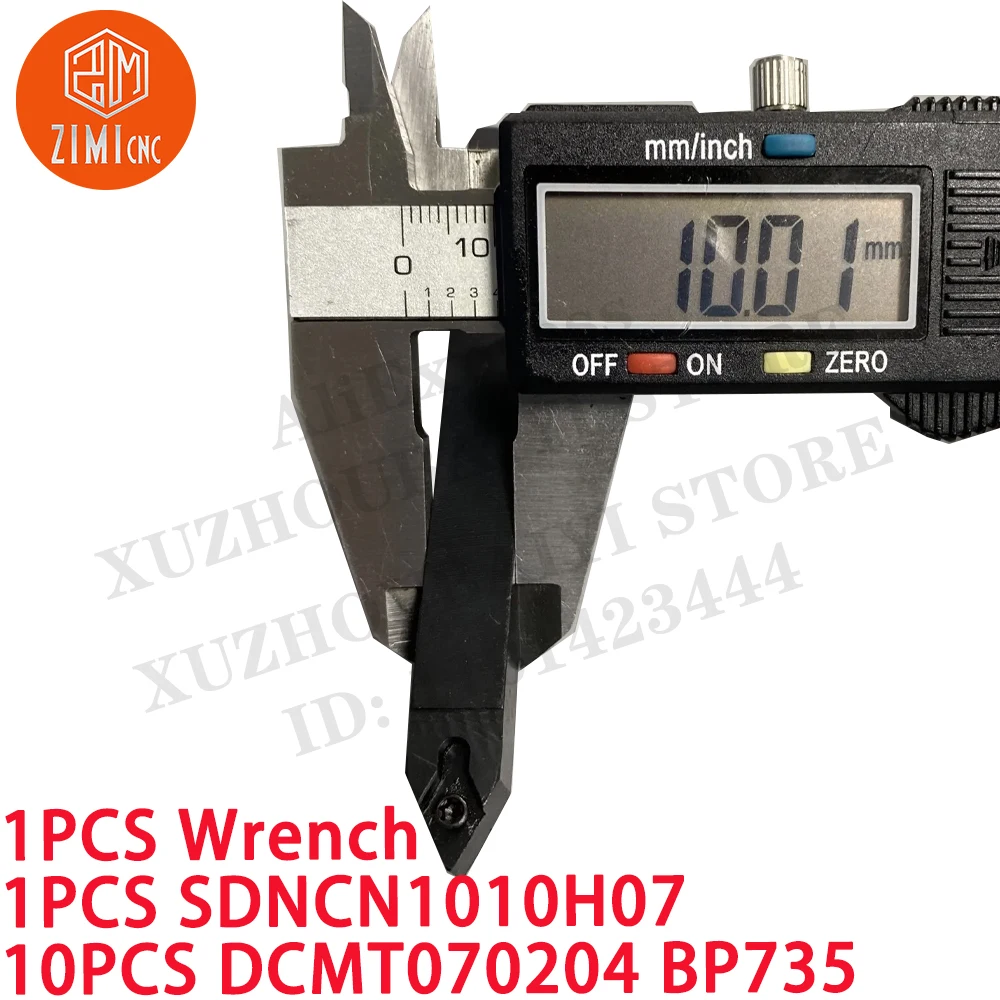 1 PCS SDNCN1010H07 Pemegang Alat Putar 10x100mm + 10 PCS DCMT070204 BP735 Sisipan Karbida CNC Mesin Bubut Logam Mekanik Alat Pemotong