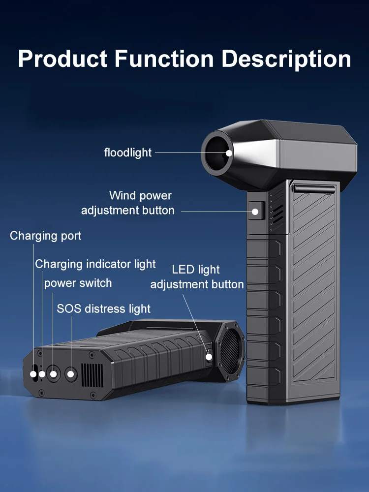 130000 RPM Luchtblazer 52 m/s + Borstelloze Motor Draagbare Stofblazer Oplaadbare Jet Blower voor Computer Toetsenbord Outdoor Auto Thuis