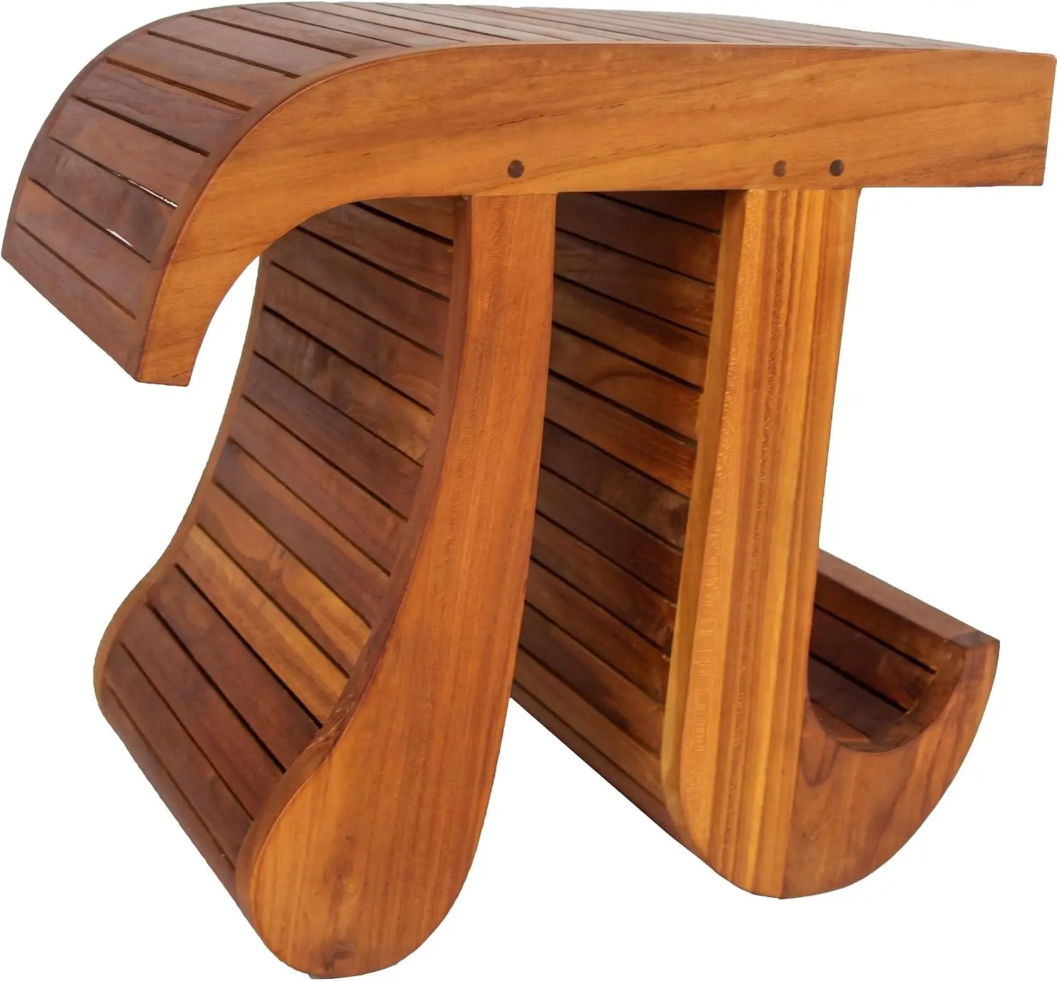 Patented Pi-Shaped Teak Bench
