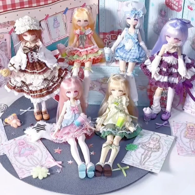 

История напитков Чайная фигурка The Four Seasons слепая коробка Momotale BJD Mystery Box Cute Girl Action Figure Mystery Box Toys