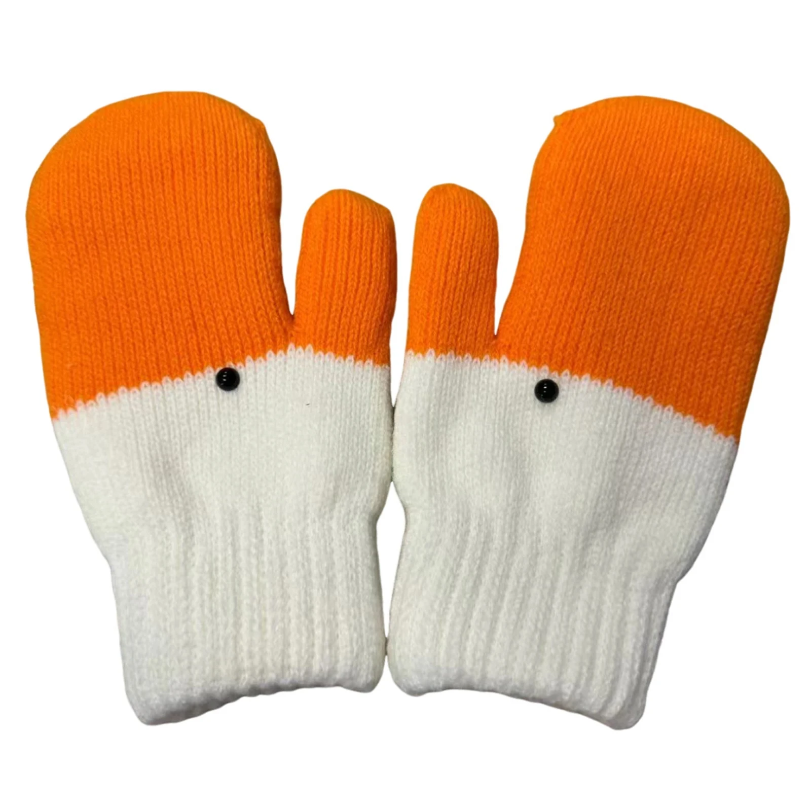 

A pair of fun and cute handmade goose gloves, thick and warm, suitable as a gift