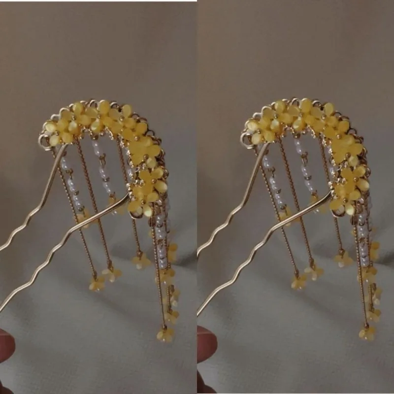 Oude Stijl Osmanthus Vloeiende Su Stap Schudden Haarspeld Hanfu Ma Mian Rok Qipao Opgerolde Haaraccessoires Hoofddeksels