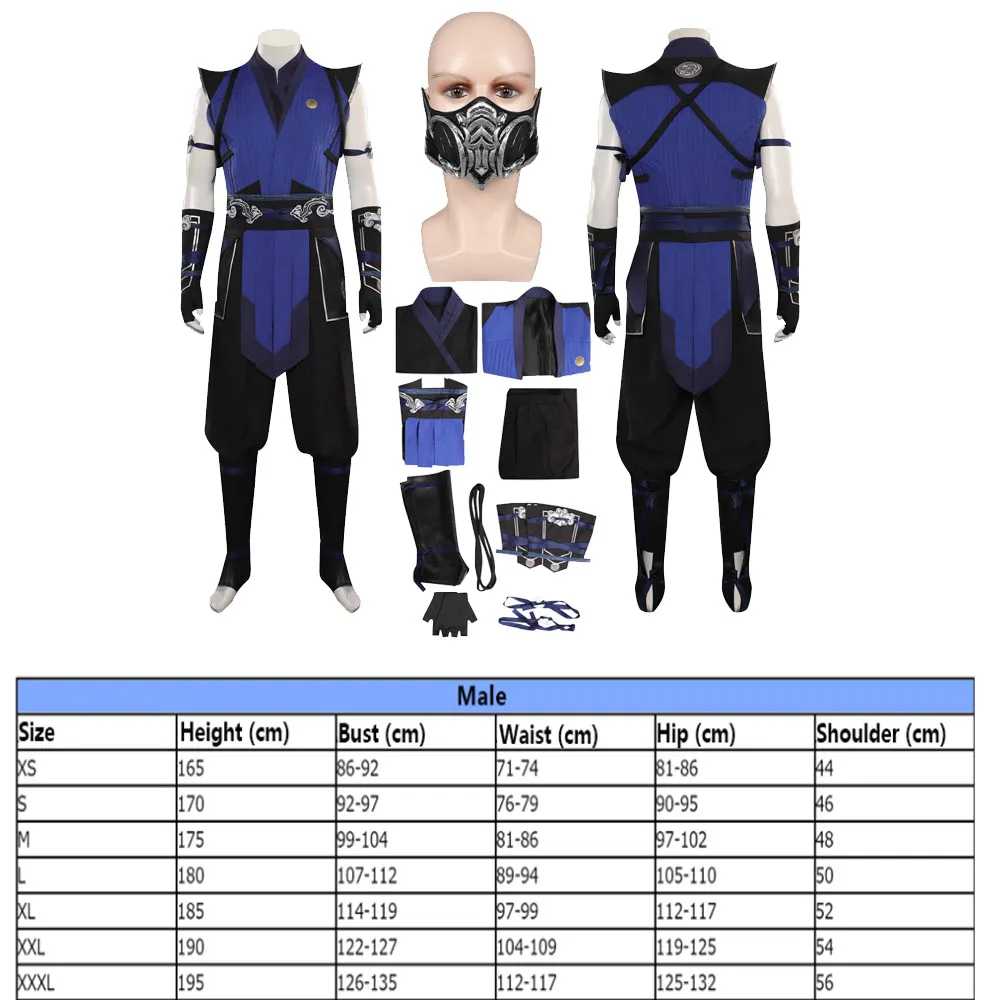 Sub Zero Cosplay Role Play Anime Game Mortal Kombat Costume Disguise Fantasia Outfits Male Halloween Adult Men Cosplay Roleplay