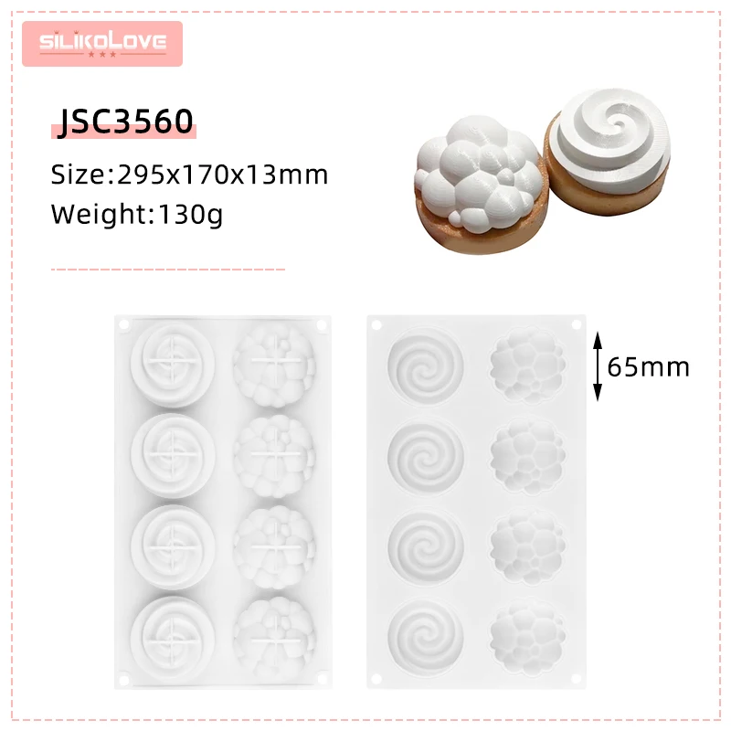 SILIKOLOVE Silicone Pastry Mold for Tarte Decoration Dessert Tartlet Mould Cake Stencil Baking Accessories