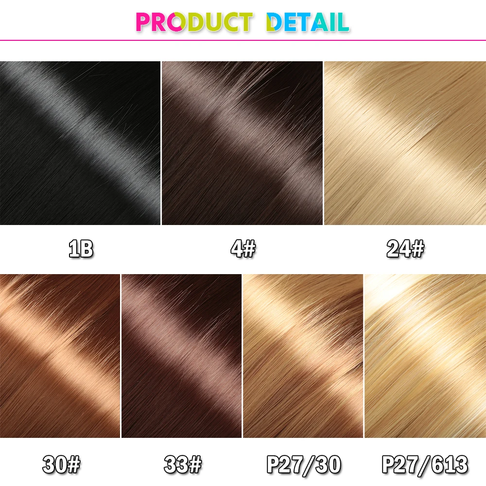 Long Straight Bulk Hair 22inch Synthetic Natural Hair For Braids 613 Brown Blonde Fake Bone Straight Braiding Hair Extensions