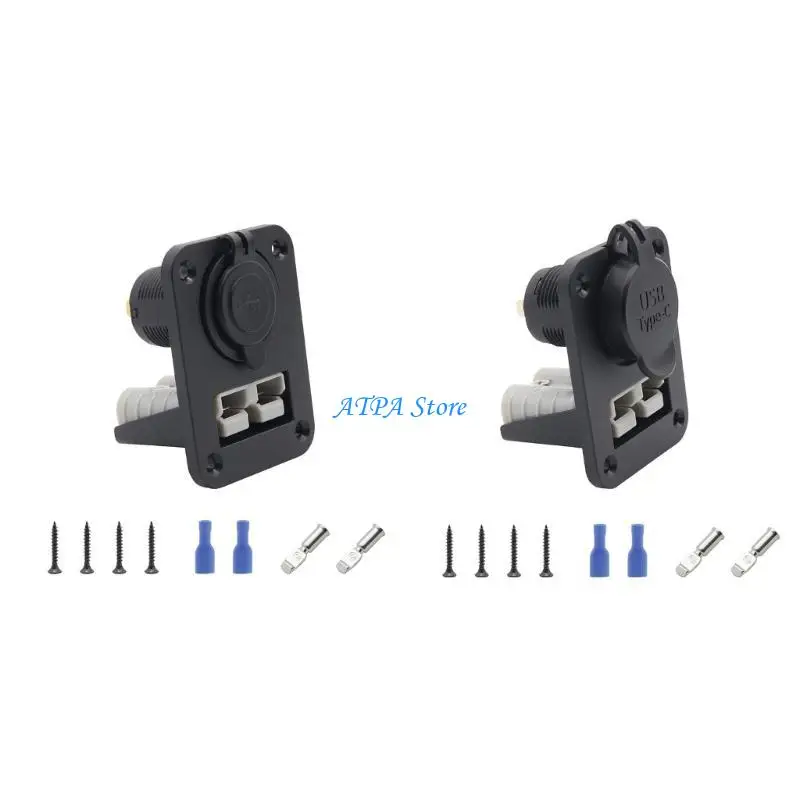 

U13C Car Charging Adapter Connector with Mounted Plate for Car Motorcycle