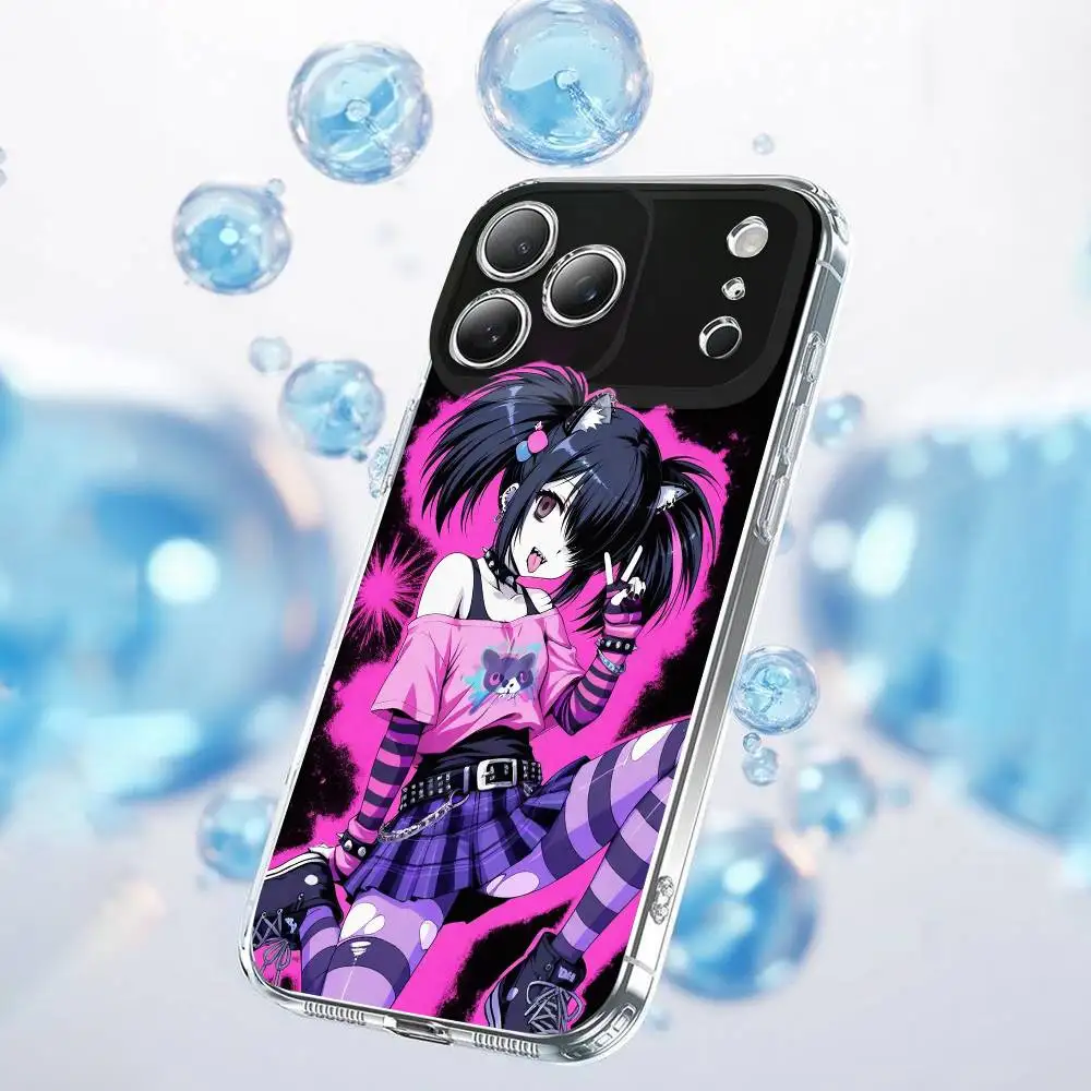 حافظة هاتف N-Needy Streamer Overload Ame Angel لهاتف iPhone 17,16,15,14,13,12,11 Plus, Pro,Max,Plus,E,Air,غطاء شفاف صغير
