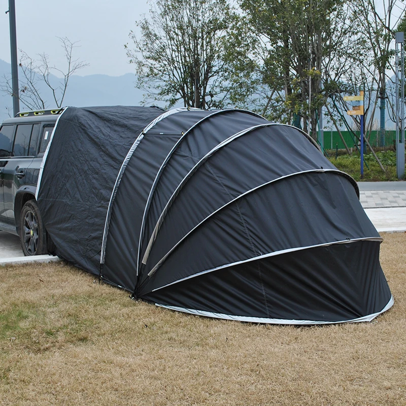 Transparent Shell Living Zip-Connectable Tailgate Tent: Weather-Resistant Car Tent with Adjustable Privacy&Zippered Flexibility