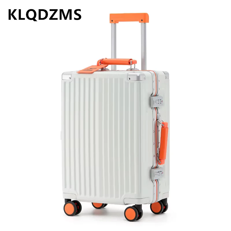 KLQDZMS Novo 20 "24" 26 Polegada Mala Quadro De Alumínio Caixa De Embarque Multifuncional Trolley Case ABS + PC Caixa De Senha Cabine Bagagem