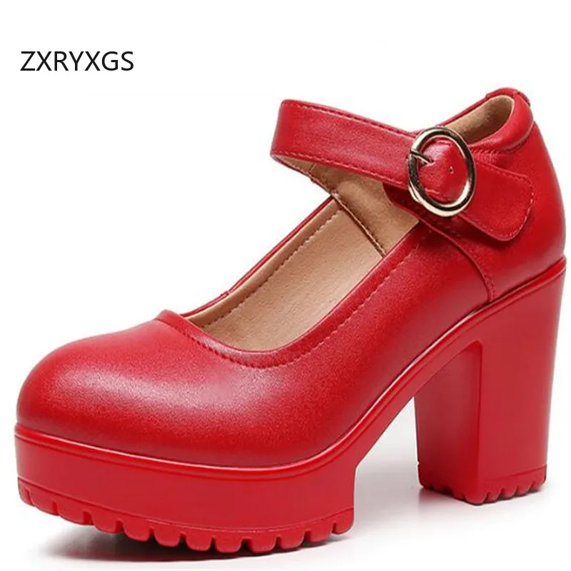 

ZXRYXGS New Fashion Red Wedding Shoes Work Banquet Model Runway Show High Heels 2024 Small Size Large Size Heel High 6/8/10 Cm
