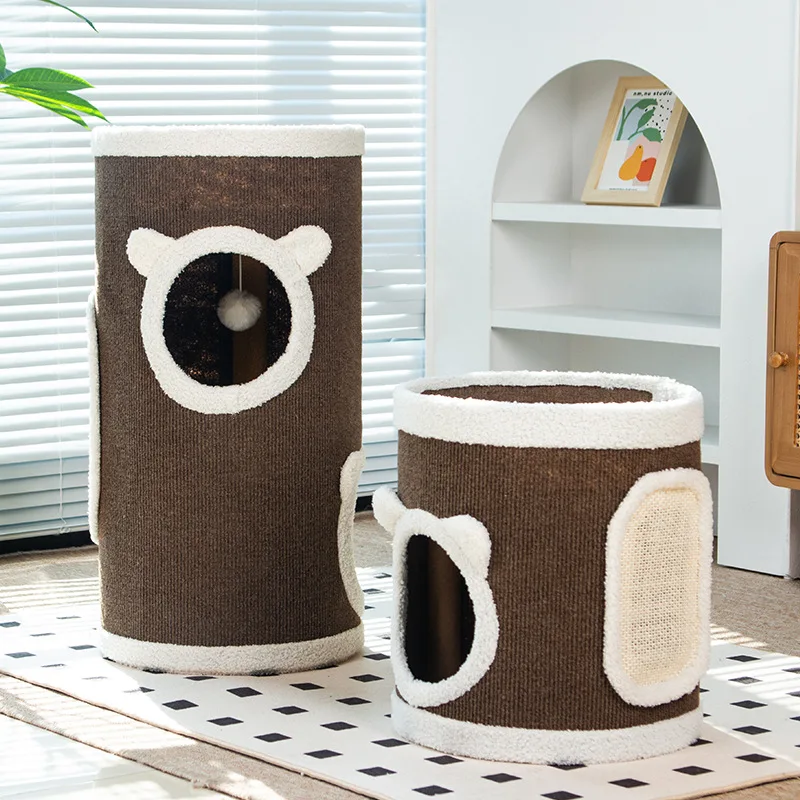 

Sisal Cat Tree Cat Climbing Frame Cats Scratch Post Multi-Layer Cat Nest House Space Saving Cats Furniture Pet Scratcher Pet Toy