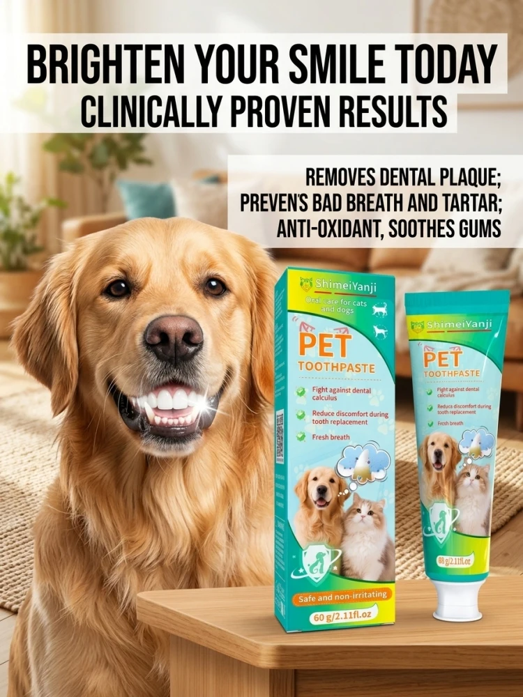 Dog Toothpaste, Once a Day, Quickly Removes Stains, Safe and Effective.