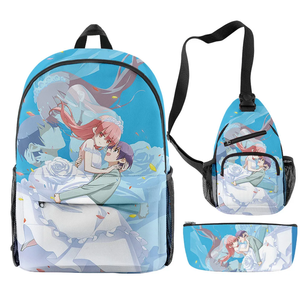 Classic Novelty Peculiar Cool Tonikawa Kawaii 3D Print 3pcs/Set pupil School Bags Travel Laptop Backpack Chest Bag Pencil Case