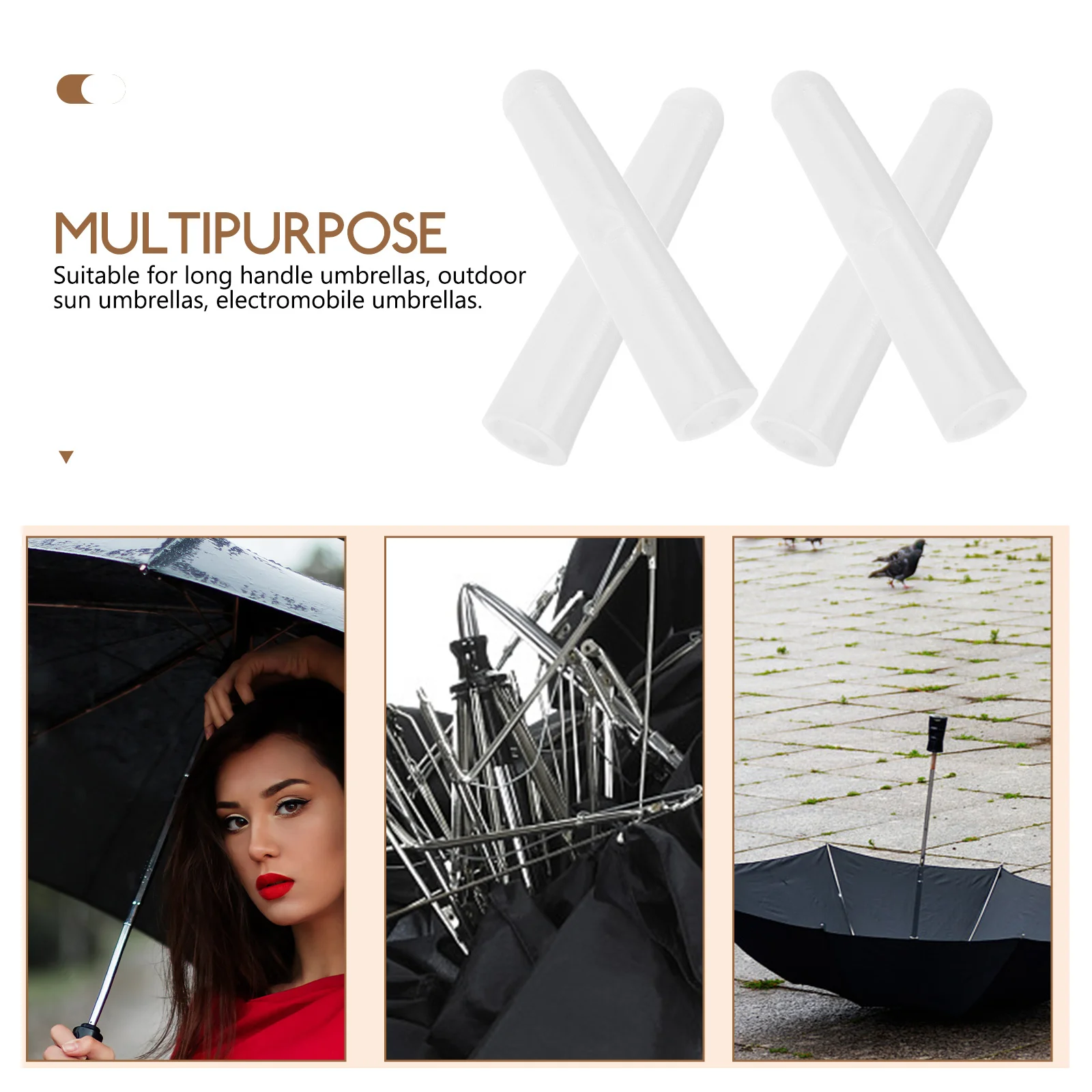 

10Pcs Umbrella Bone Covers Tail Beads Sturdy Material Safe Useful Easy Operate Practical Accessories Umbrella Tail Beads