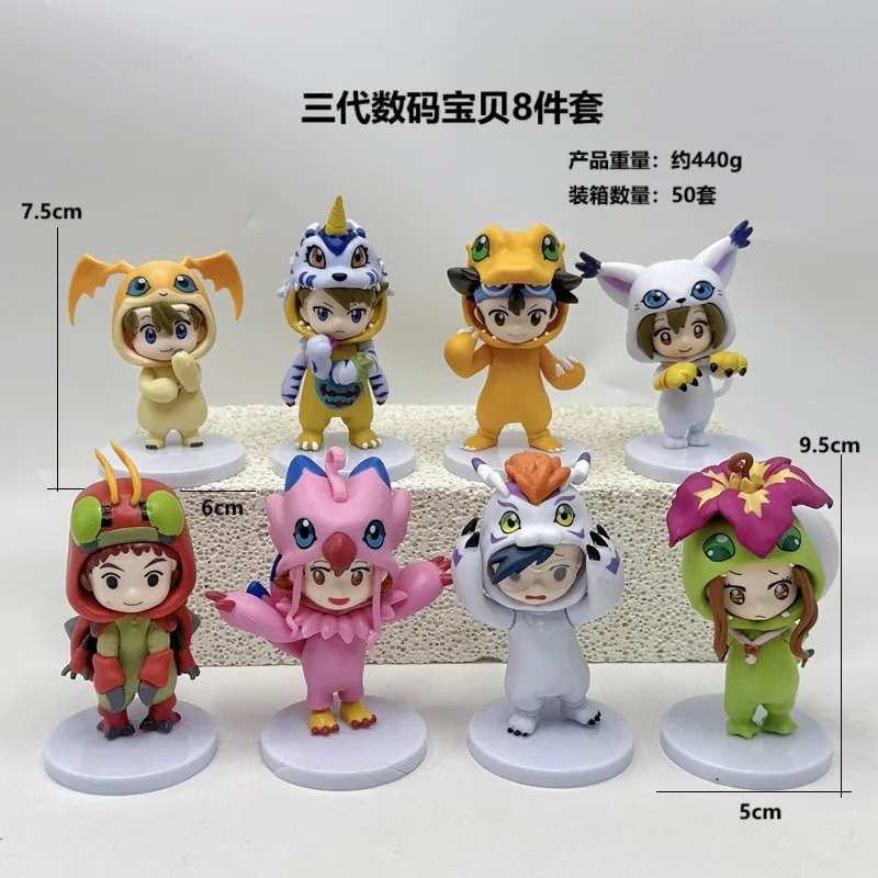 

Набор из 8 фигурок Digimon Q-версии, куклы-ангелы, Яггаруру, Октамон, украшения для игровых автоматов, подарок на день рождения для мальчика