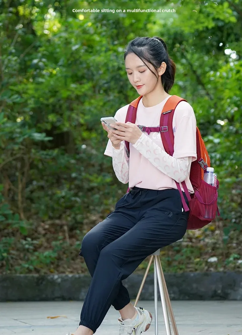 다기능 미끄럼 방지 워킹 스틱, 야외 휴대용 하이킹 스틱, 접이식 의자 스틱, 마사지 스틱