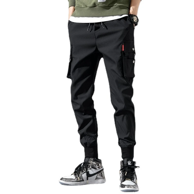 Calça casual hip-hop masculina, cor popular, calça multi bolso, roupa de rua, calça esportiva apertada, nova, verão