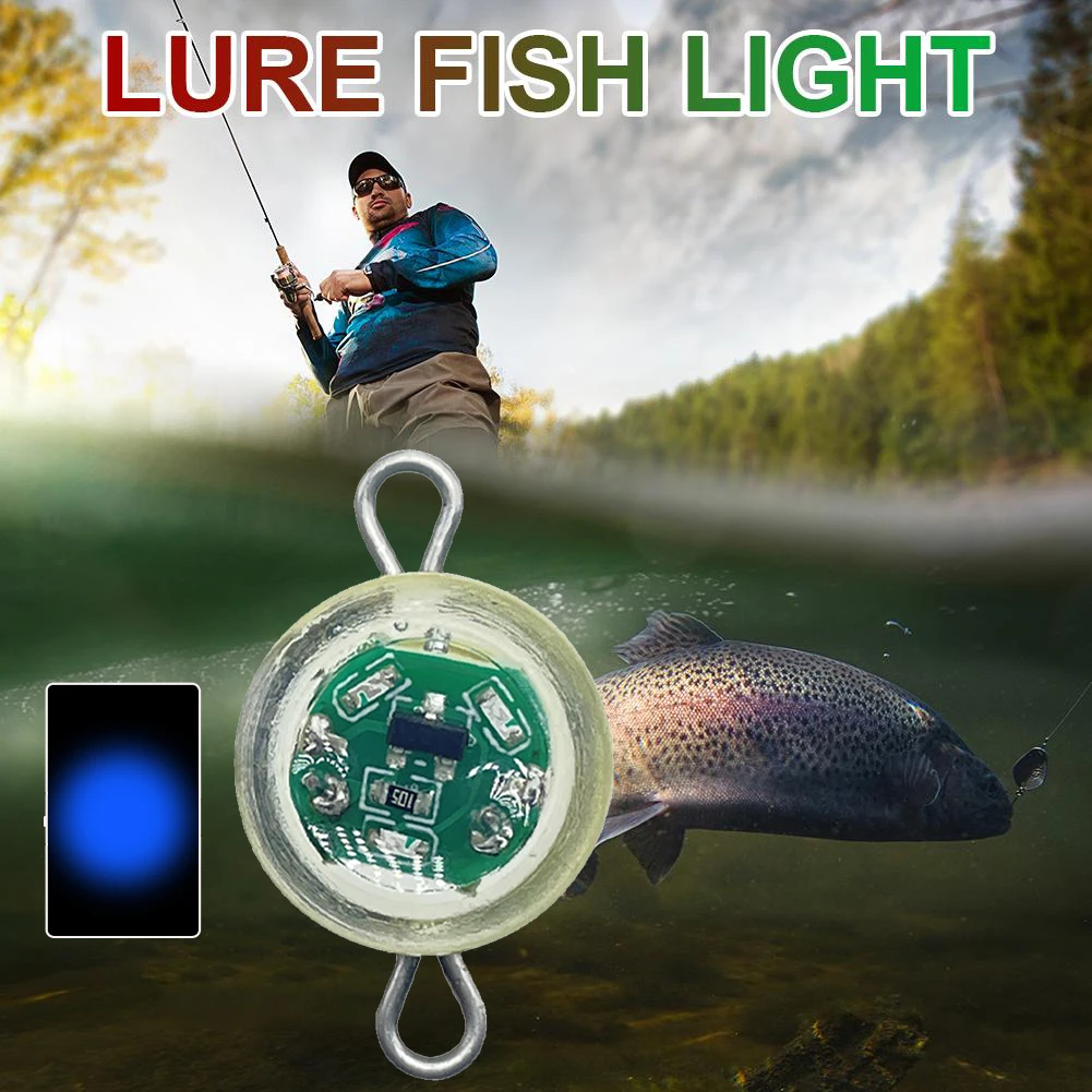 10-100Pc Mini Fishing Lure Light LED Deep Drop Underwater Eye Shape Fishing Squid Fishing Bait Luminous Lure for Attracting Fish