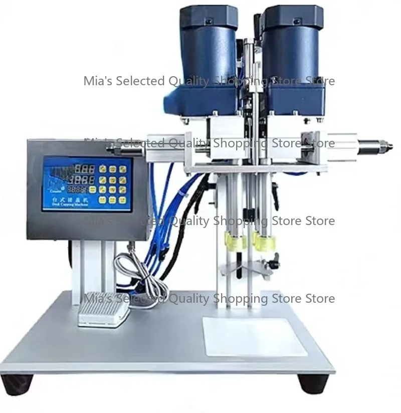 Desktop Semi-auto Four Wheels Clamping Laundry Detergent Barrel Capping Machine Sealing Equipment