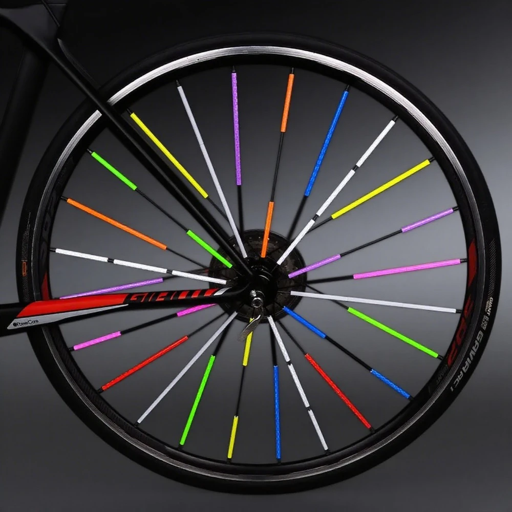 Bicycle Wheel Spokes Reflective Sticker Tube Strip Warning Light DIY 7.5cm MTB Cycling Reflector Reflective Safety Kit