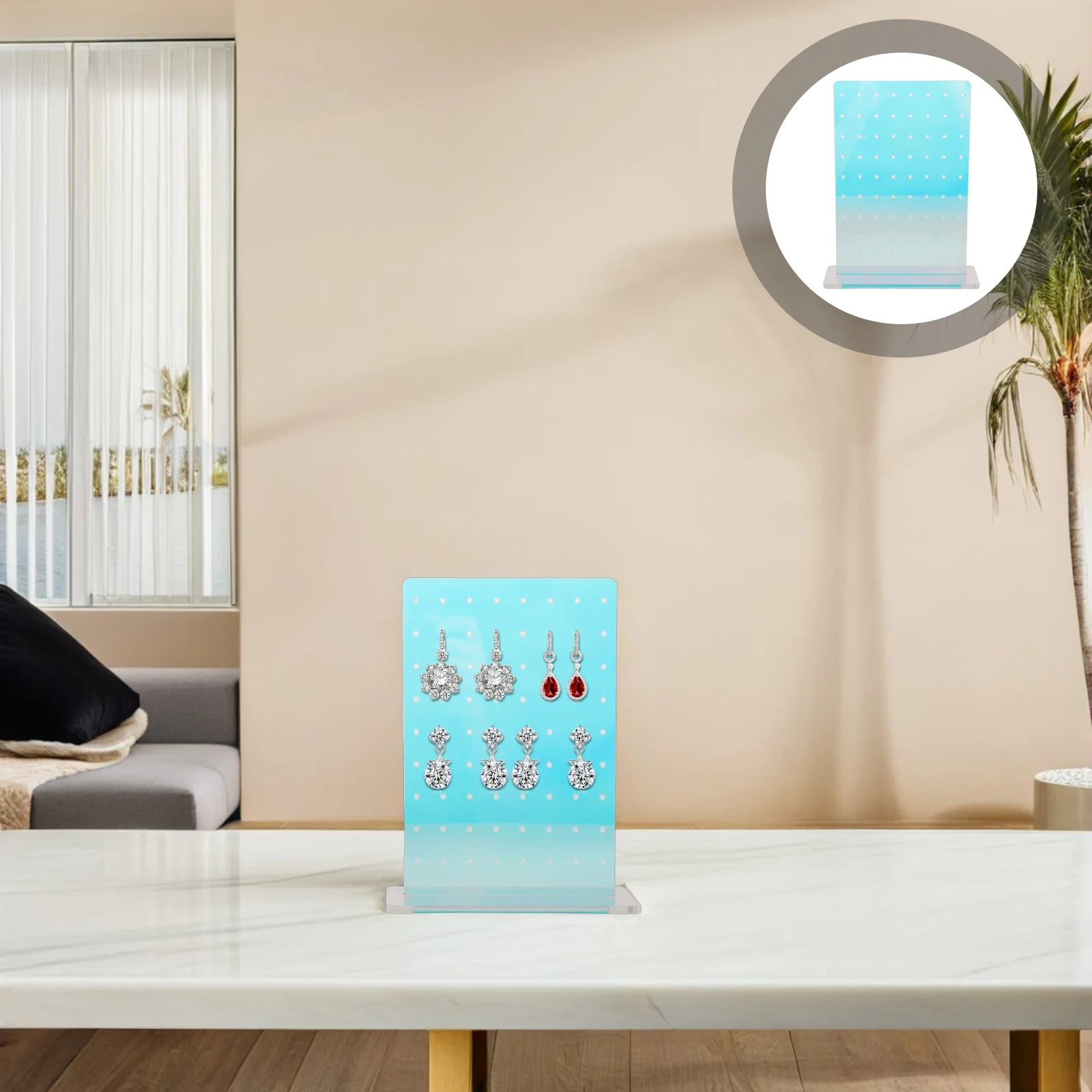 

1pcs Jewelry Display Rack Colorful Acrylic Earring Holder Stand For Studs Necklaces Bracelets Organizer Pin Display Board