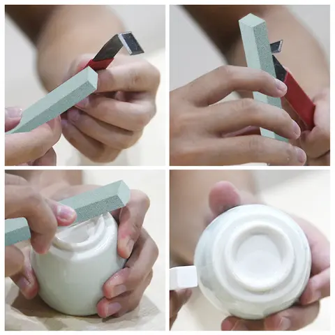 Keramikverktyg Poleringssten Liten Grovslipning Keramisk Brynesten Keramisk Botten Klibbig Glasyr Polering Slipverktyg 10 best sales texturerade konstverktyg - №6