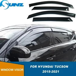 Side Window Visor For Hyundai Tucson 2015 2016 2017 2018 2019 2020 2021 Car Rain Shield Rain Sun Guard Deflectors Weathershield