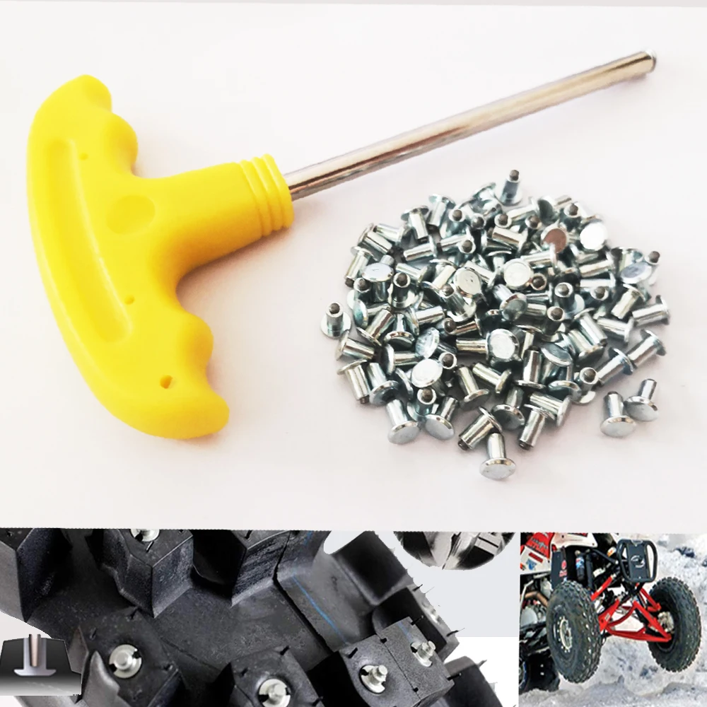 100pcs 8mm Pointed Carbide Tips Steel Mountain Bike Spikes for Cycling Fat bike Mount Tyre Snow Tire Studs