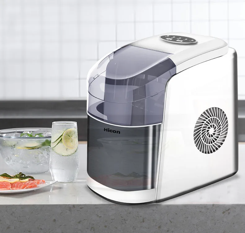 

Льдогенератор HICON, 15 кг/24 ч, цилиндрический домашний электрический льдогенератор, машина для изготовления кубиков льда, столешница для коммерческого небольшого магазина чая с молоком