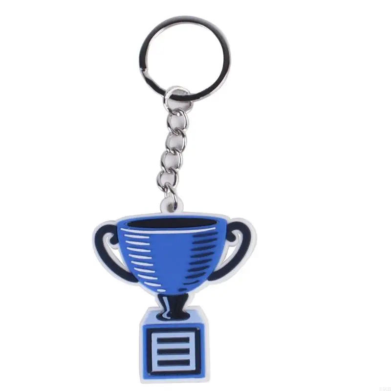 D5QB Fashion Cartoon Ice Hockey Pendant Keychain Simple Charm Keychain Simple Bag Pendant Winter Sports Keyring for Men Women