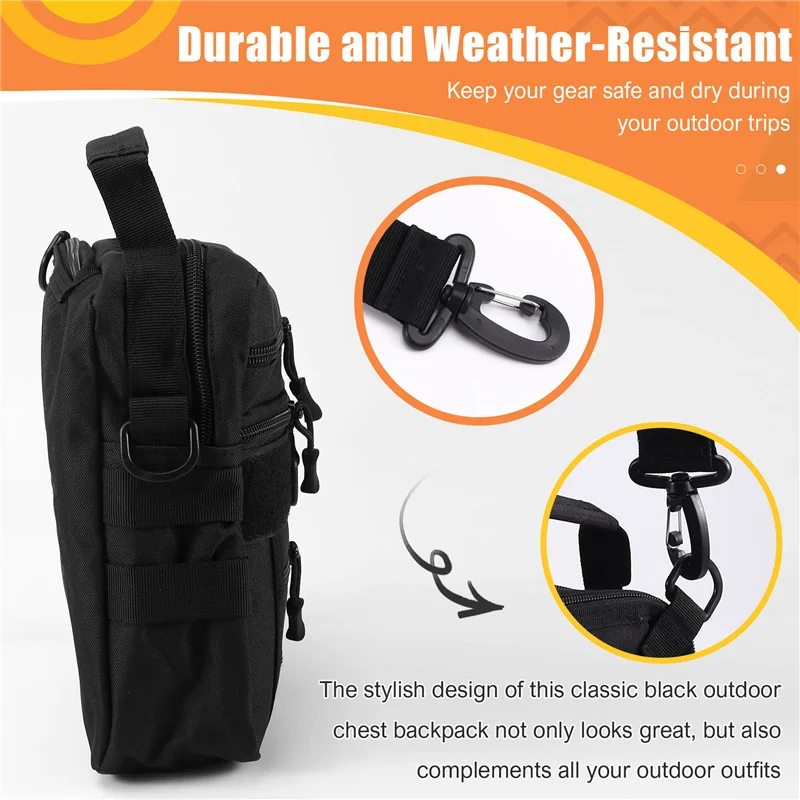 A23I-buitenborsttas Rugzak Kamperen Reizen Outdoor Handtas Wandelen Schoudertassen Messenger Viszakje Zwart