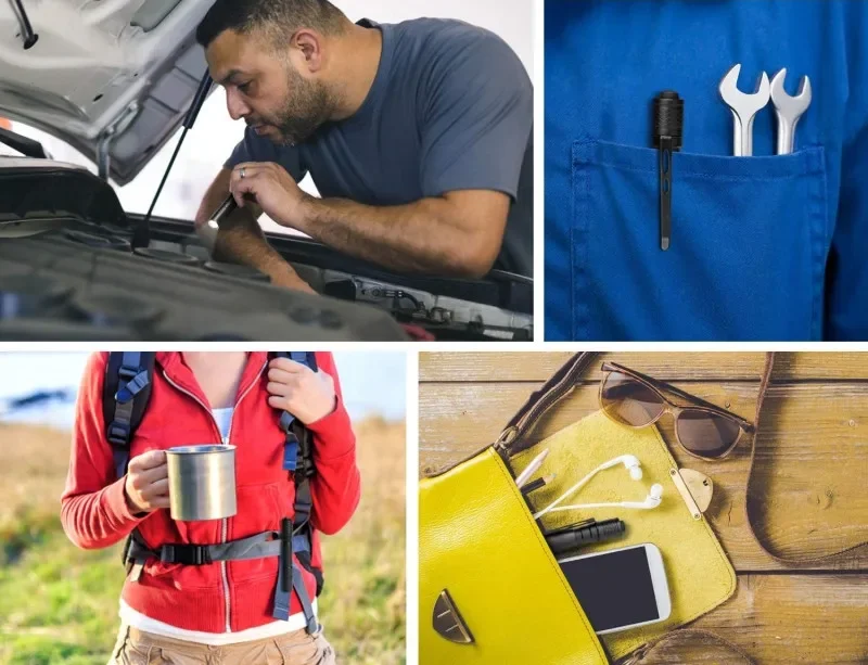 Mini LED Pen Torch Portable Penholder Led Flashlight Night Walking Lighting Car Maintenance Work Lanterna LED Torch Waterproof