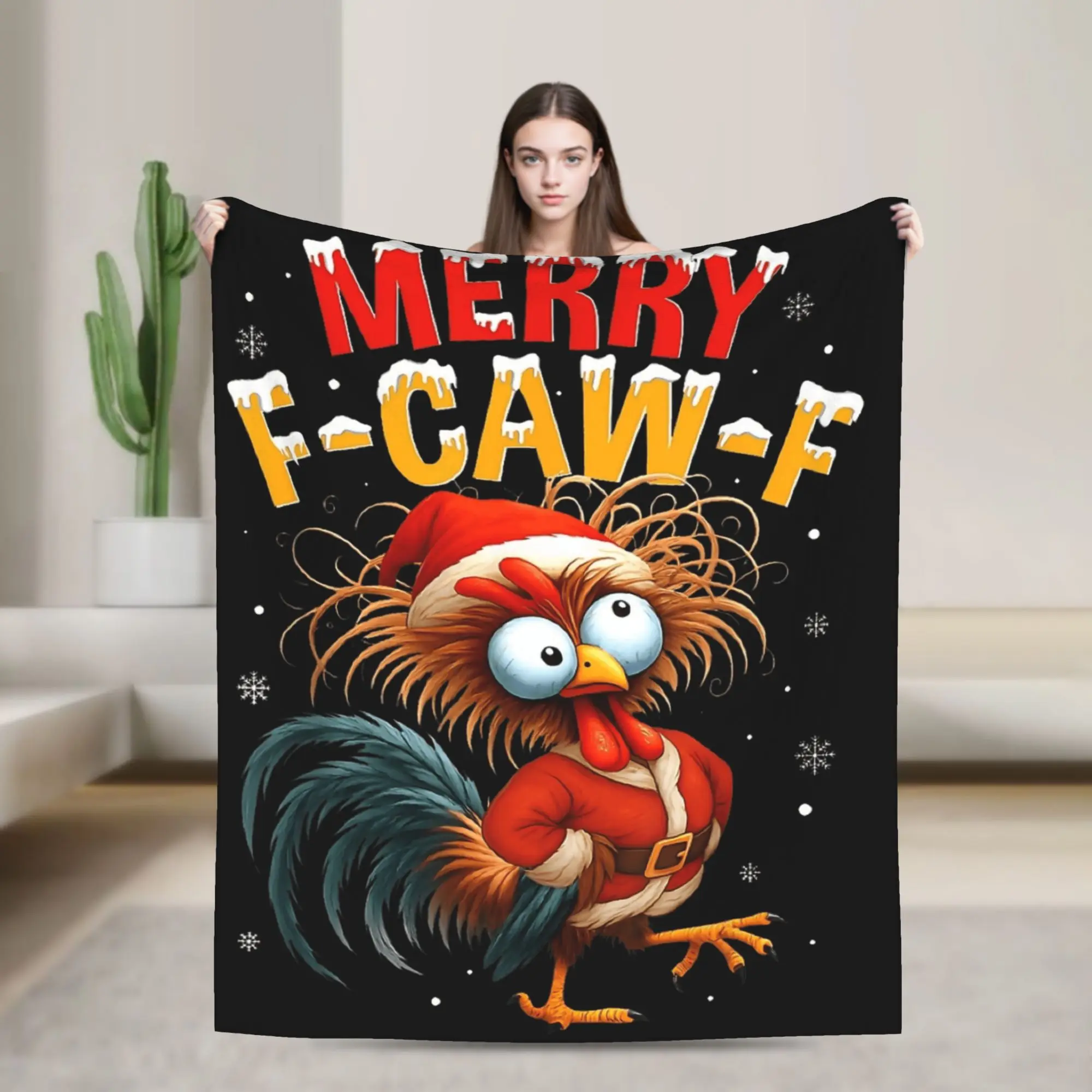 

Merry F-Caw-F курица петух мем рождественское мягкое одеяло детское плюшевое одеяло уличное фланелевое покрывало диван-кровать