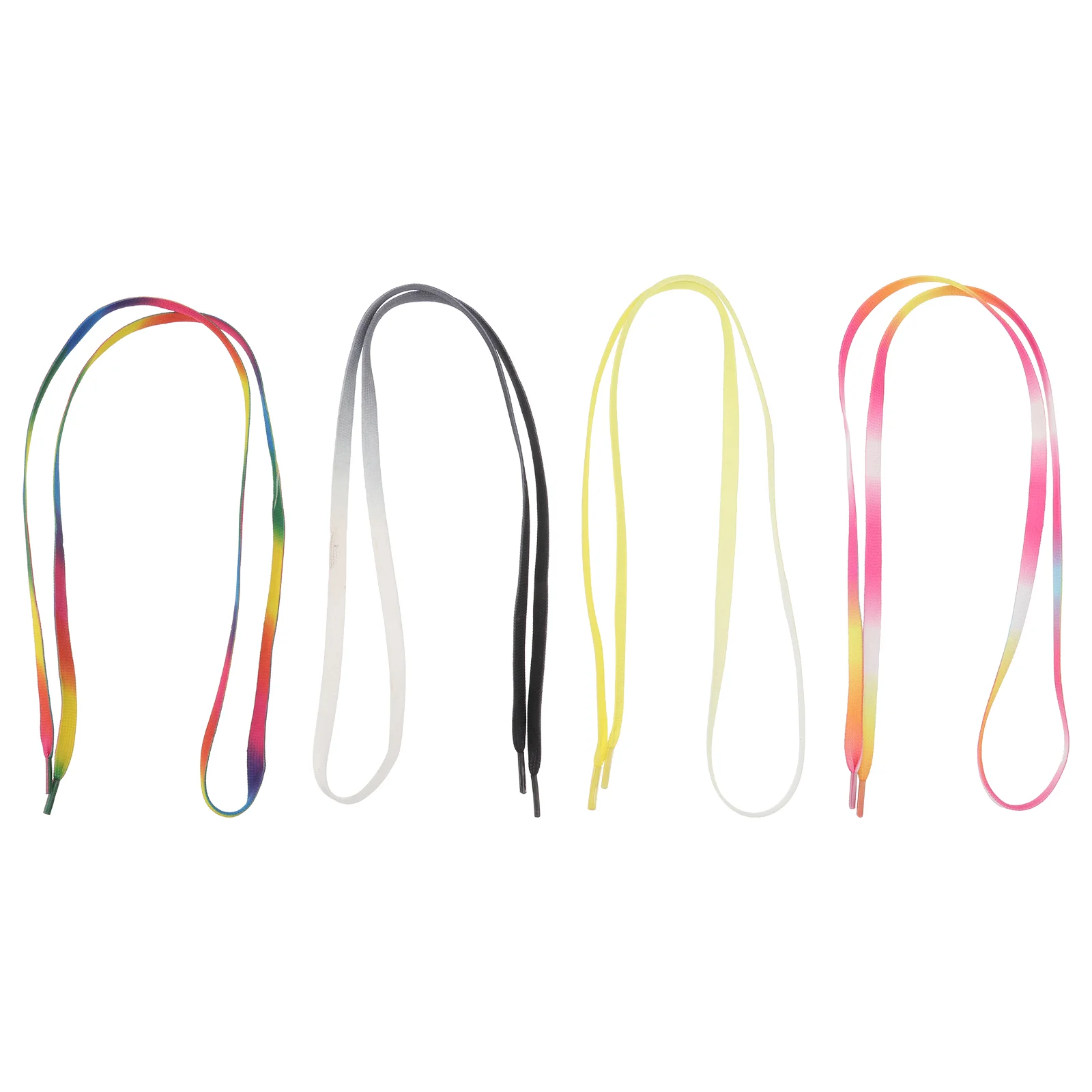 

4 Pairs Gradient Laces Sports Shoes Shoelace Straps for Sneakers Stylish Decorative Practical Shoelaces Durable Color