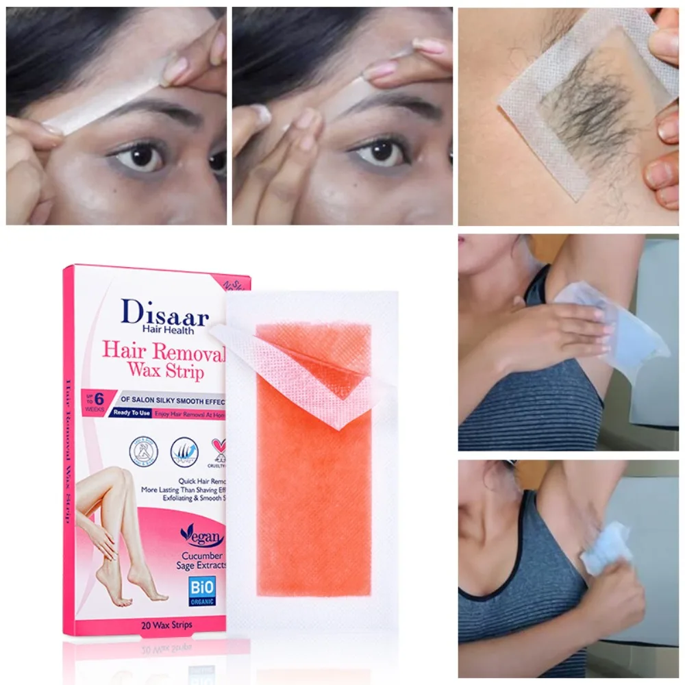 20Pcs/Set Professional Wax Paper Non-permanent Body Facial Whitening Shaving Sticker Hair Removal Effective Waxing