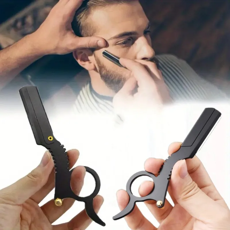 

Thumb Manual Razor Straight Edge Haircut Beard Eyebrow Shaver Men Depilation Razor Hairdresser Trimming Replaceable Blades